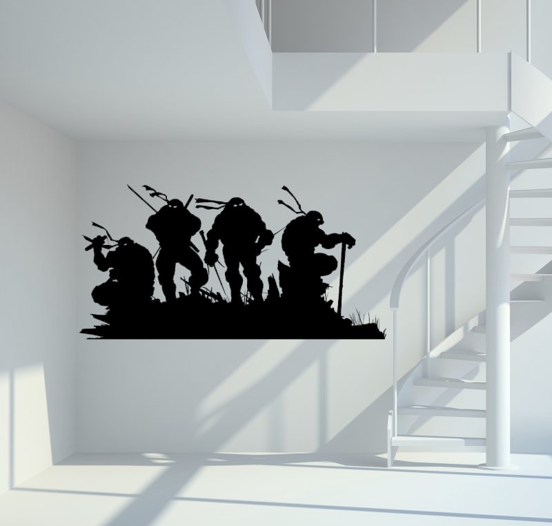 27001 Ninja Turtles Silhouette Wandtattoo